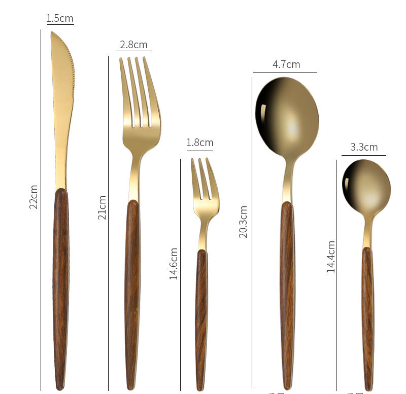 Stainless Steel Cutlery With Wood Handle