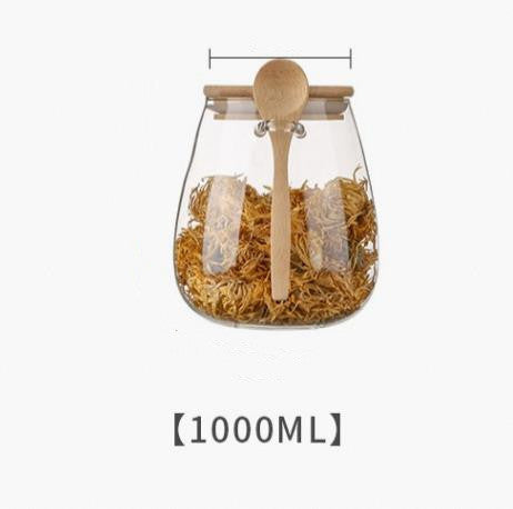 Large Capacity Transparent Glass Grains Snack Storage Sealed Cans
