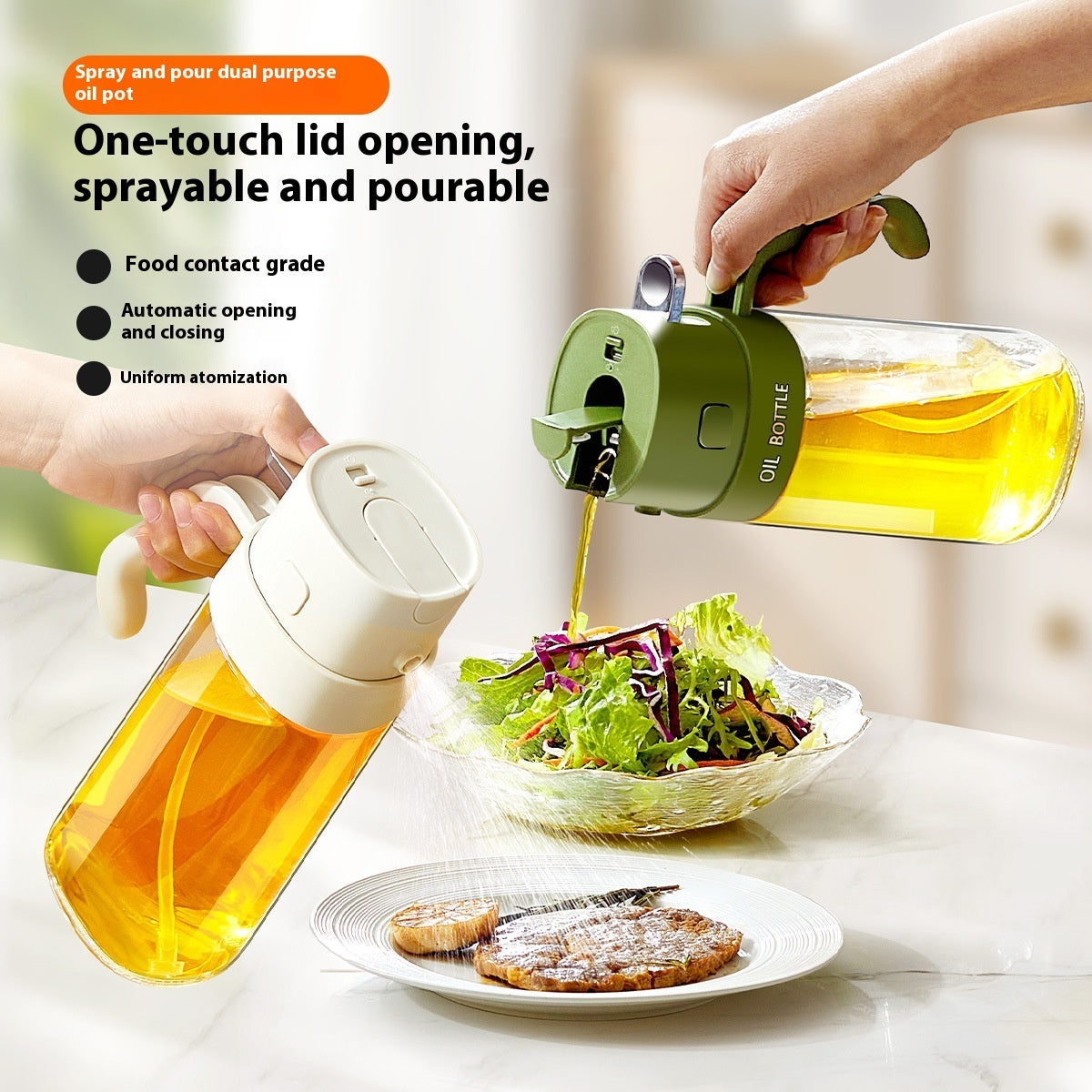 Glass Oiler Spray Dual-use Large Capacity Oil Dispenser