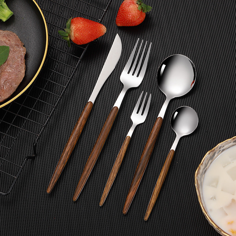 Stainless Steel Cutlery With Wood Handle