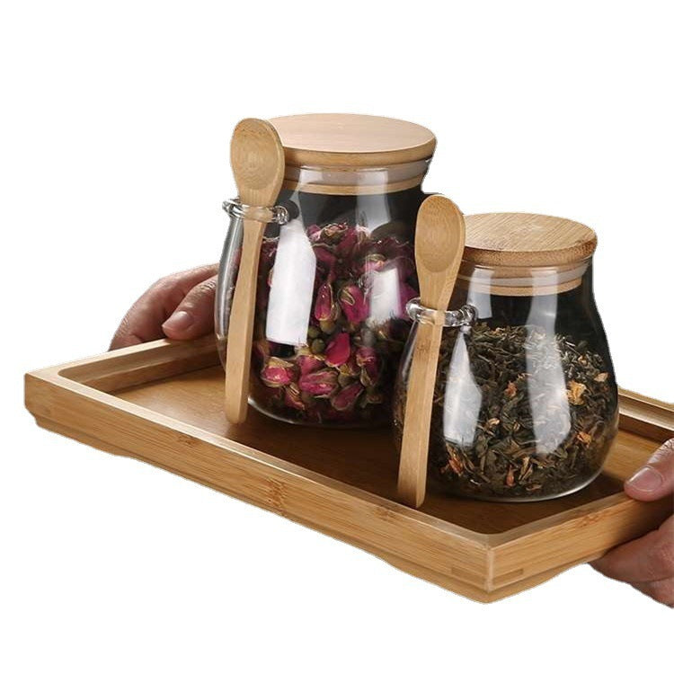Large Capacity Transparent Glass Grains Snack Storage Sealed Cans