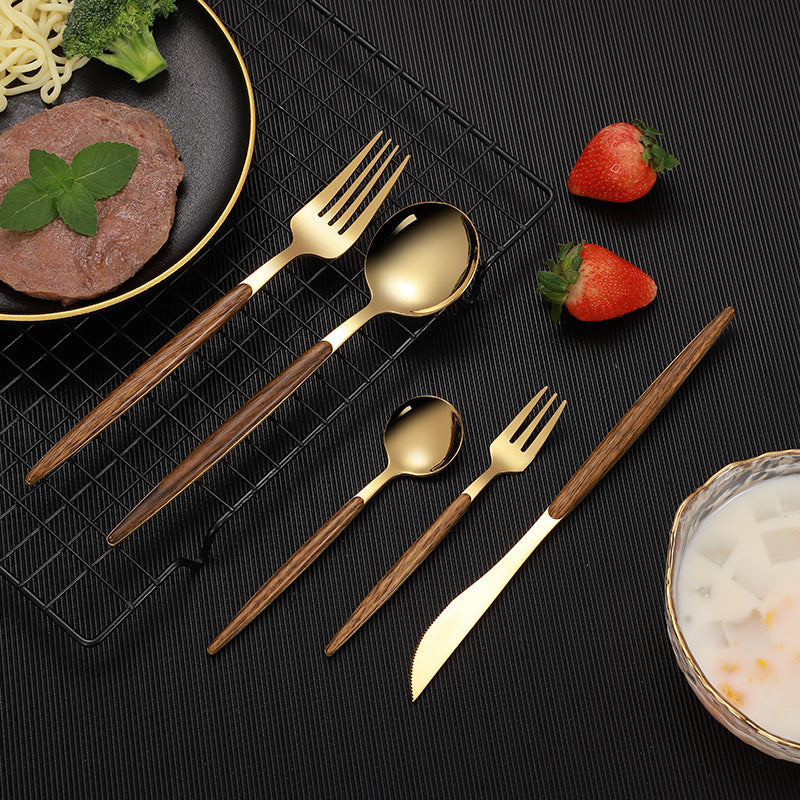 Stainless Steel Cutlery With Wood Handle