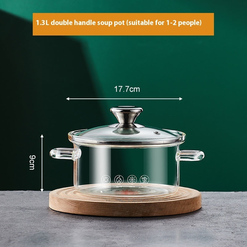 Borosilicate High Temperature Resistant Gas Household Double-ear Heating Soup Pot