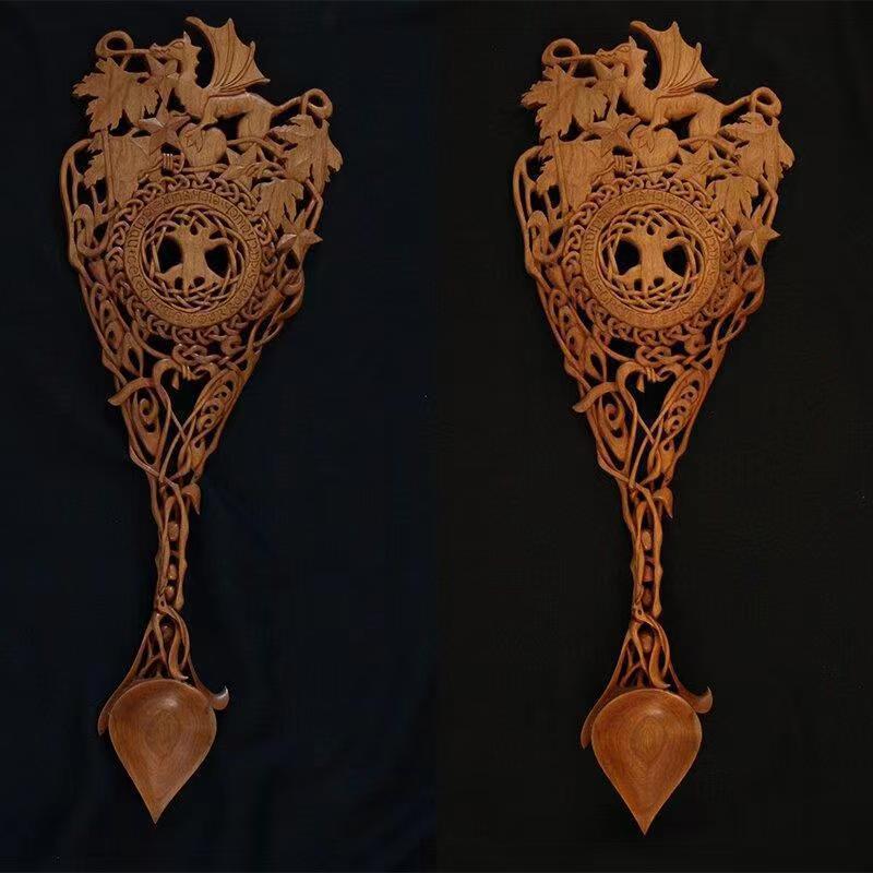 Hand Carved Spoon Wooden Craft Ornament