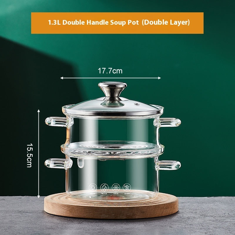 Borosilicate High Temperature Resistant Gas Household Double-ear Heating Soup Pot