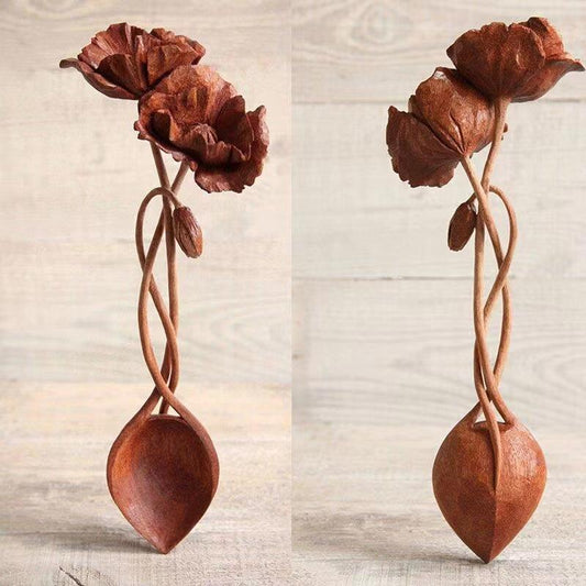 Hand Carved Spoon Wooden Craft Ornament
