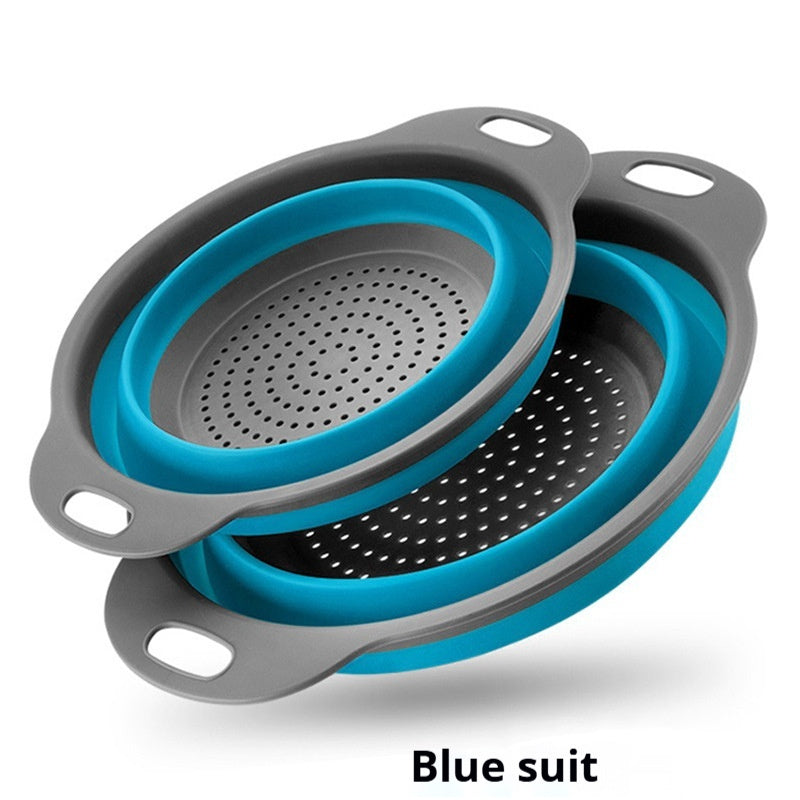 Drain Basket Circular Kitchen Utensil Folding