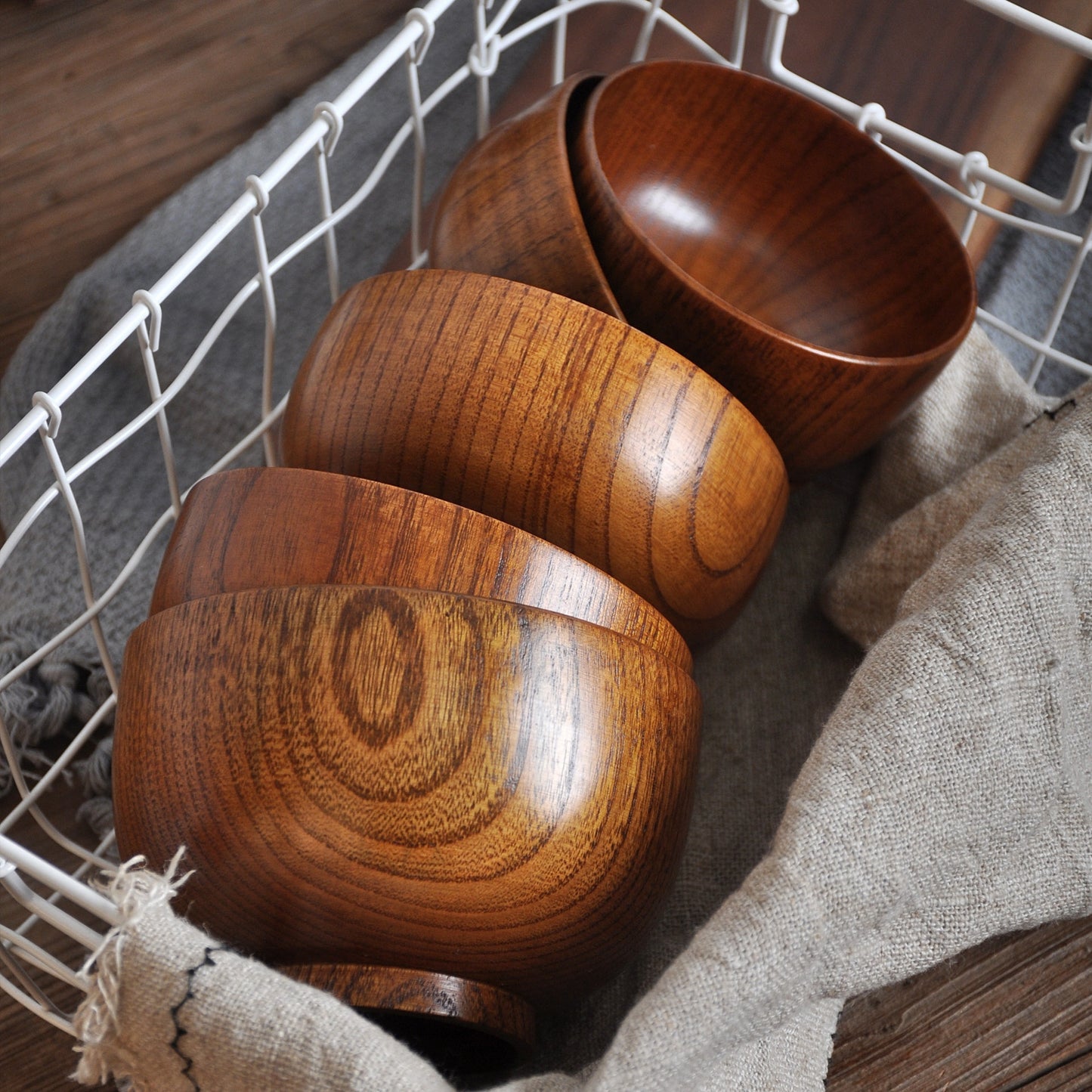 Solid Wood Bowl Large Small Size Soup Bowl Noodle Bowl Household Tableware