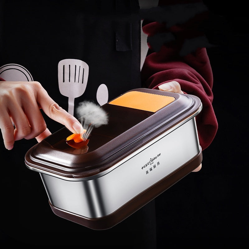 304 Stainless Steel Lunch Box Student Large Capacity Double Deck Compartment Bento Box