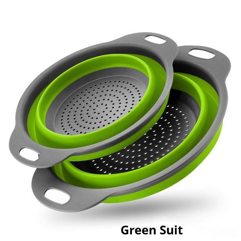 Drain Basket Circular Kitchen Utensil Folding