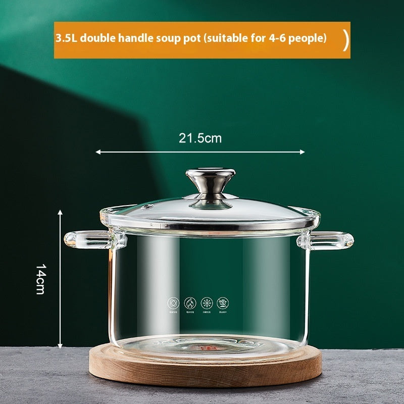 Borosilicate High Temperature Resistant Gas Household Double-ear Heating Soup Pot
