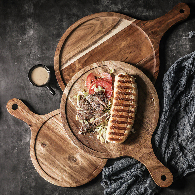 Breakfast Cutlery Pizza Wood Tray Steak