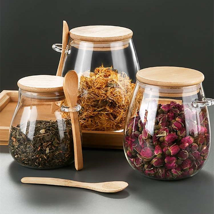 Large Capacity Transparent Glass Grains Snack Storage Sealed Cans