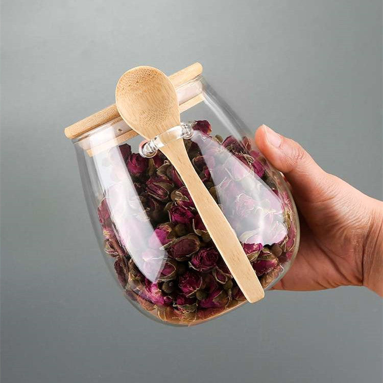 Large Capacity Transparent Glass Grains Snack Storage Sealed Cans
