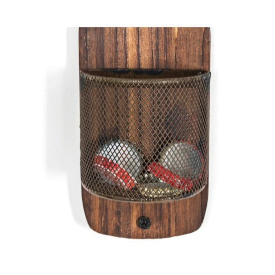 Creative Bar Restaurant Decoration Iron Bottle Cap Storage Basket Wall-mounted Solid Wood Can Openers